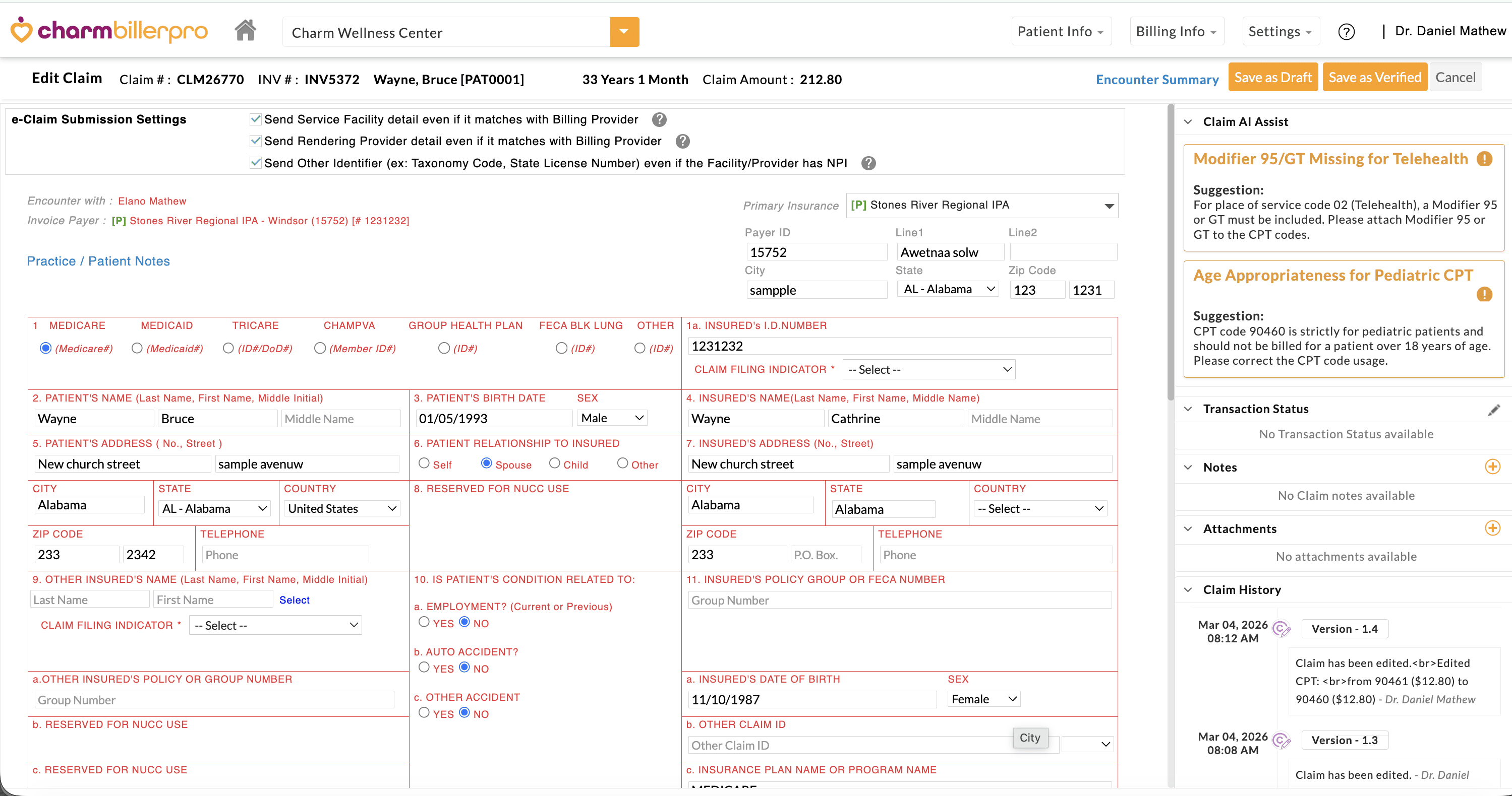 Claim AI Aassist Edit Claim