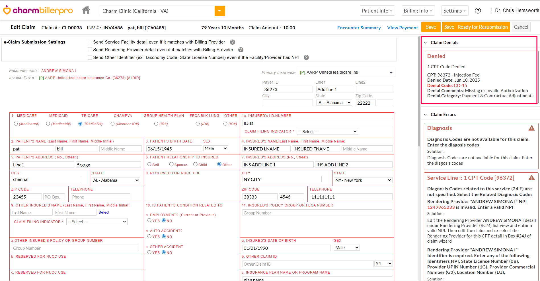 Denials in Claim View