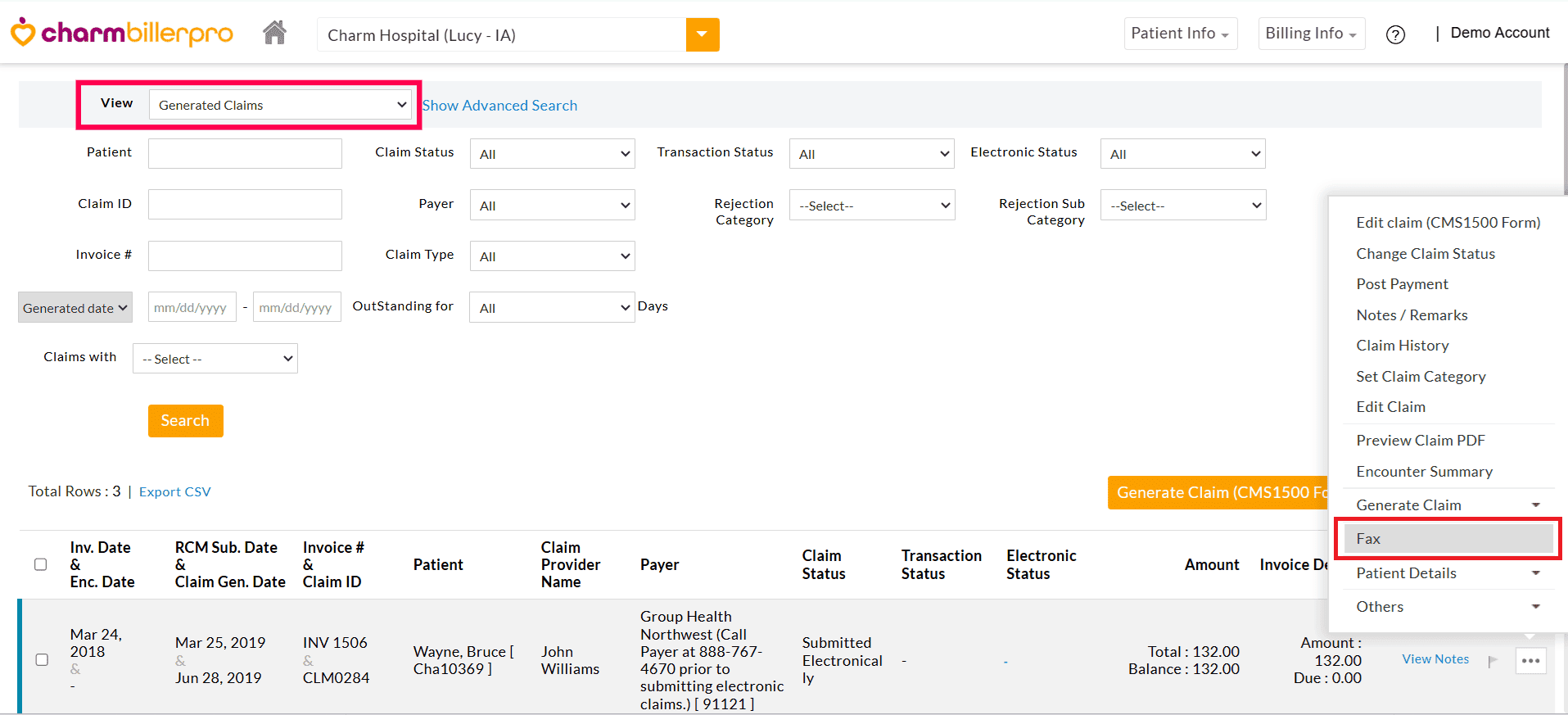 Generated Claims View Generated Claims View