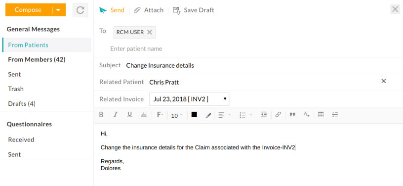 Secure Messages to RCM
