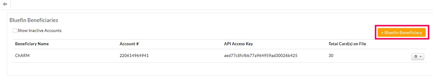 Add Bluefin Beneficiary Option