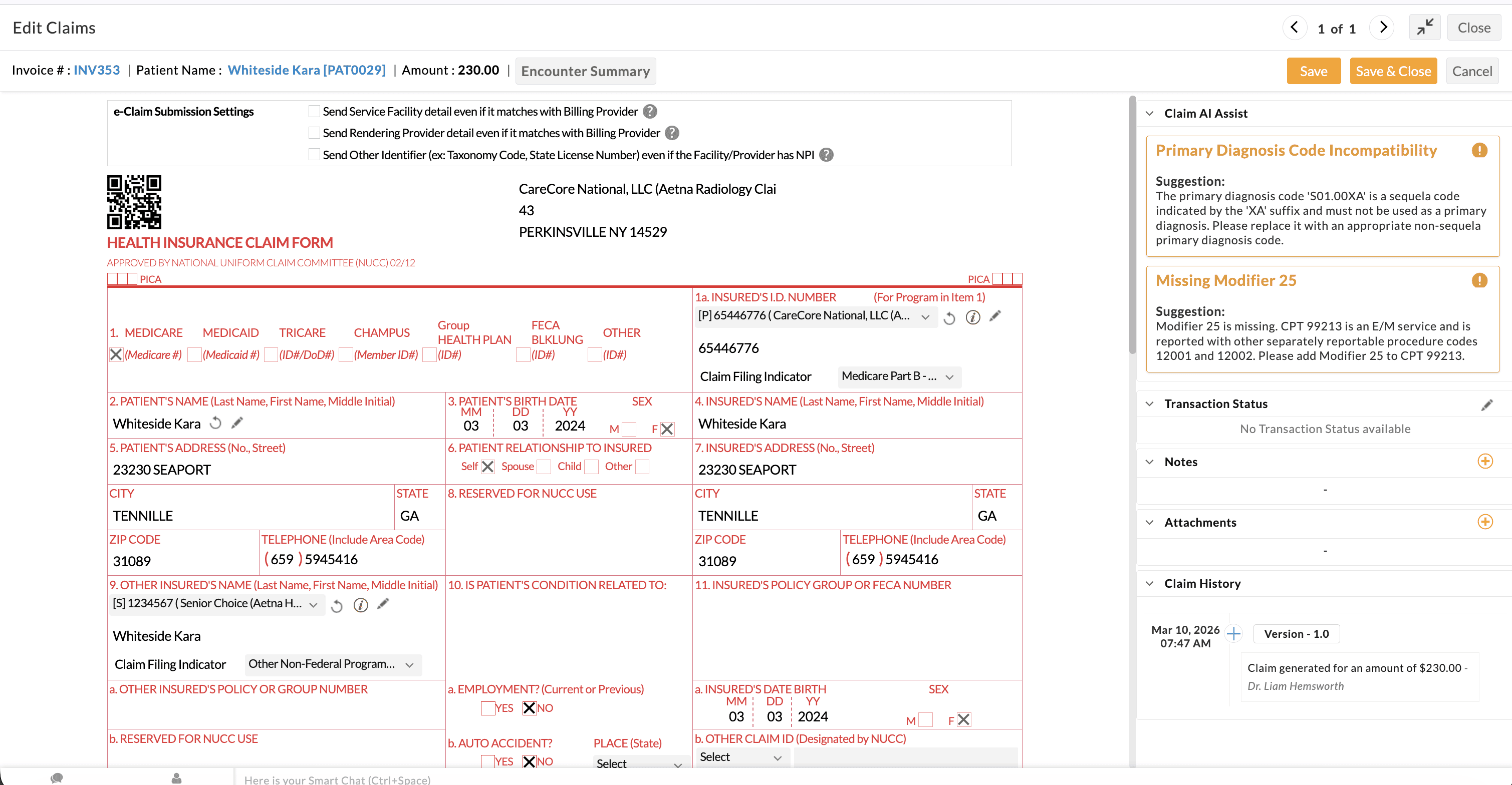 AI Claim Validation Suggestion