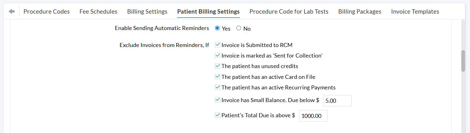 Enable Sending Automatic Reminders Enable Sending Automatic Reminders