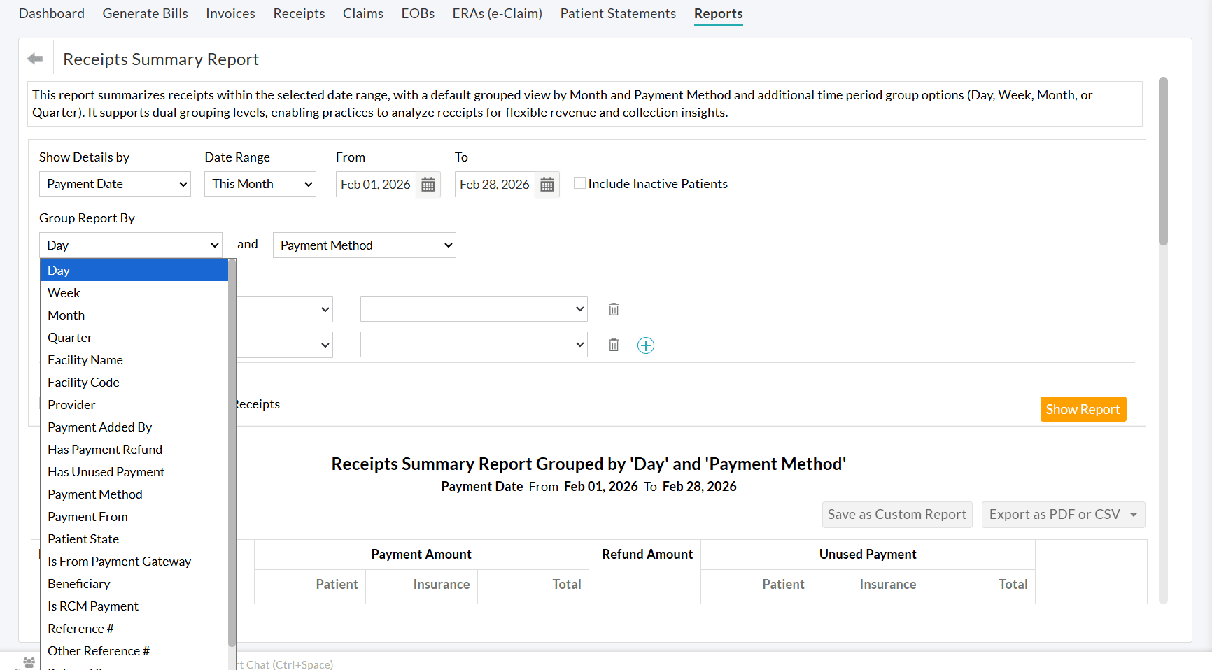 Receipt Summary Report Receipt Summary Report