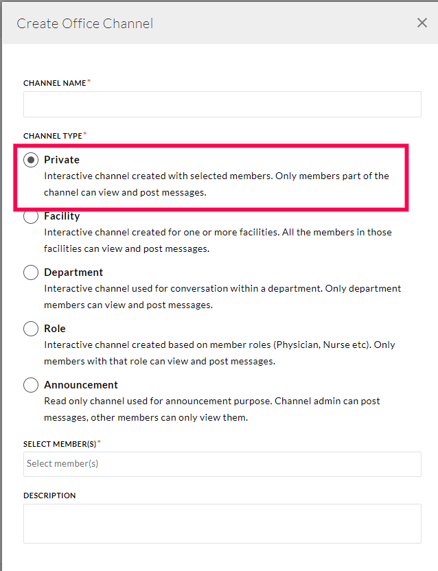 Private Channel Private Channel