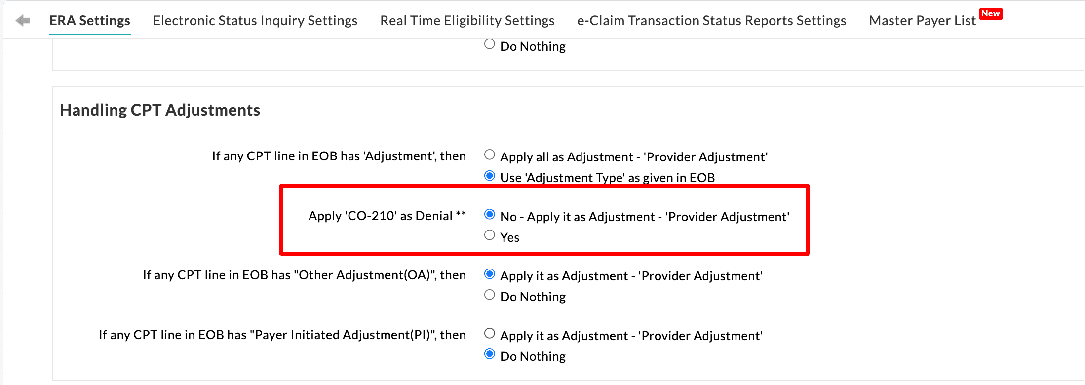 CO-210 as Denial CO-210 as Denial