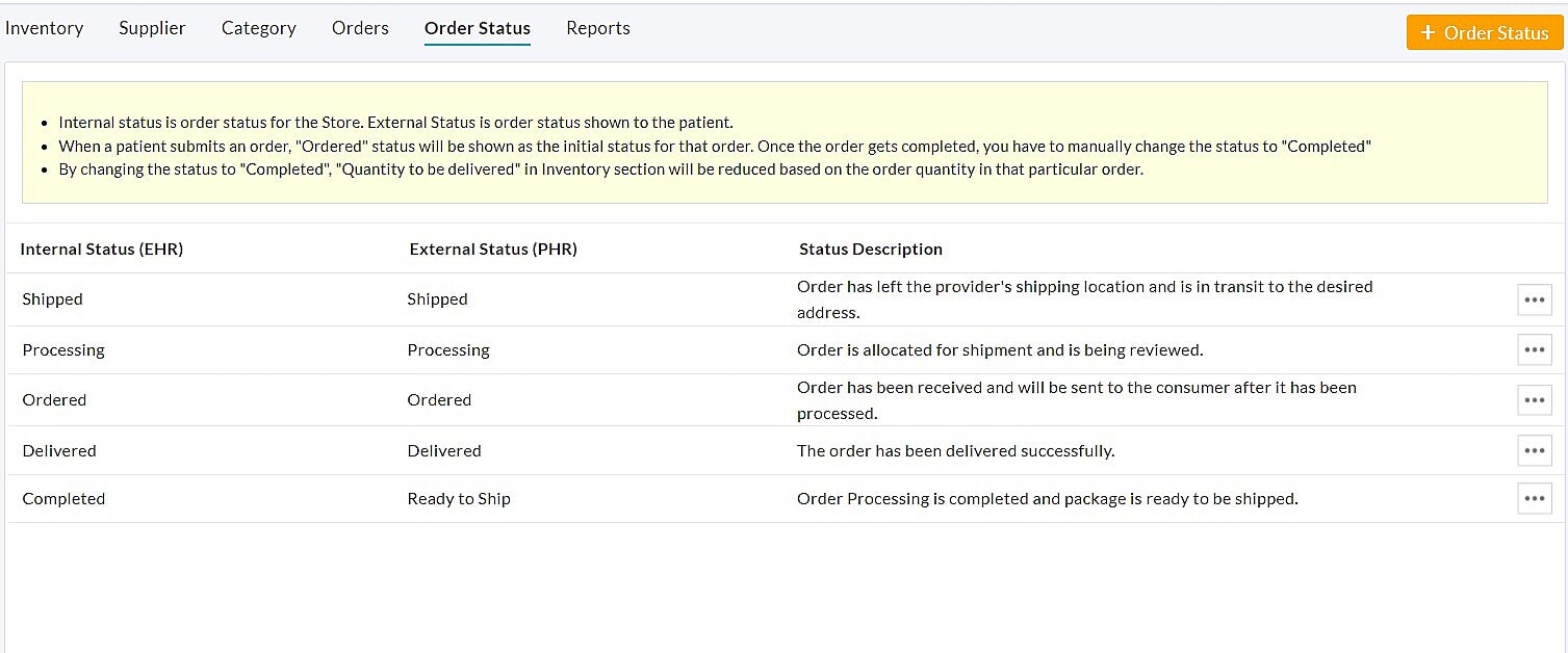 Configure Order Status