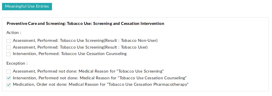 Tobacco Use Exception
