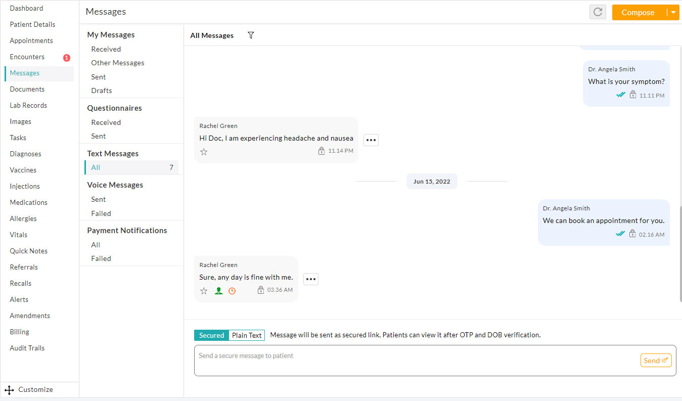 Plain Text Message Plain Text Message