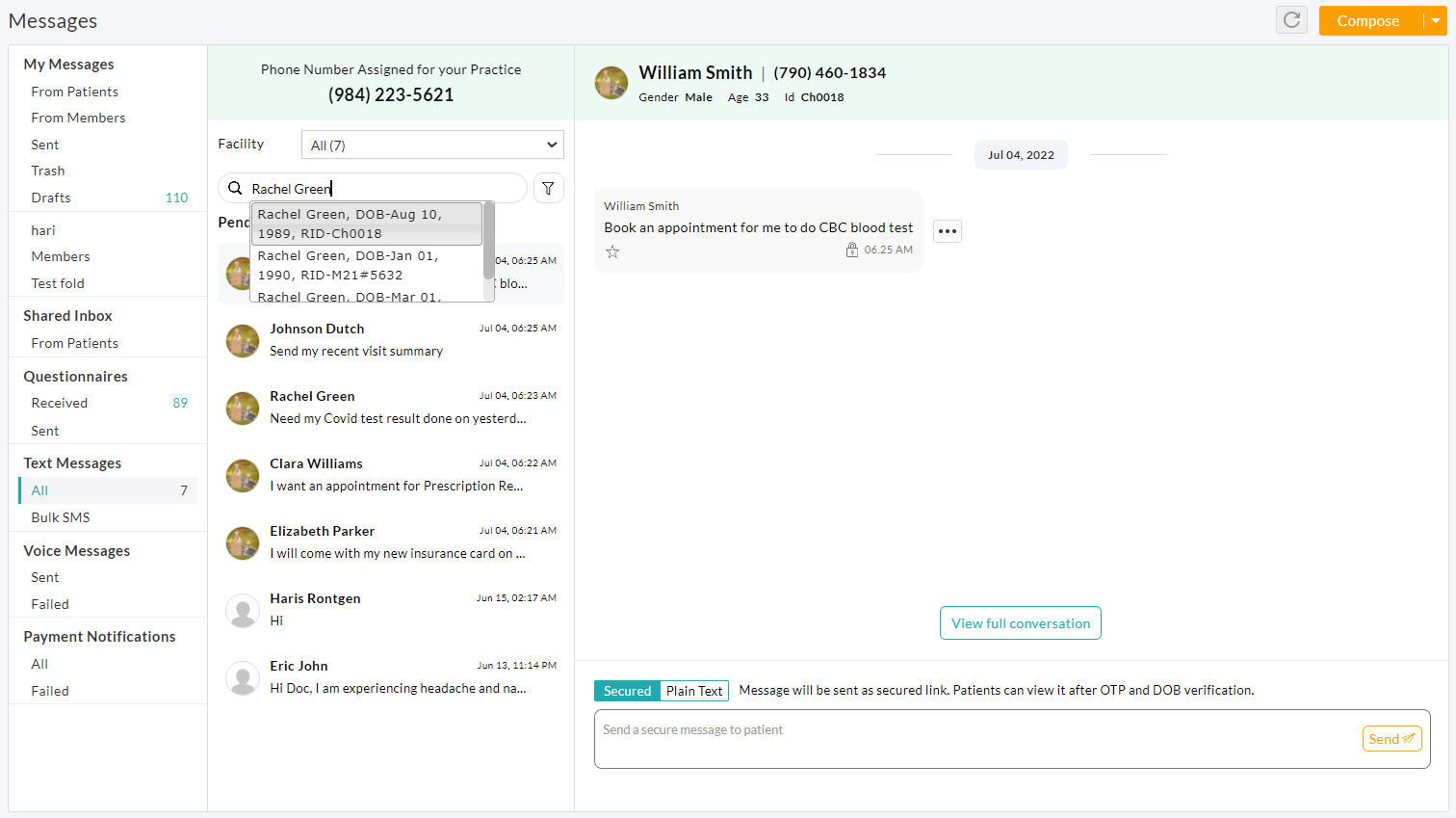 Send Text Messages to Patients Send Text Messages to Patients