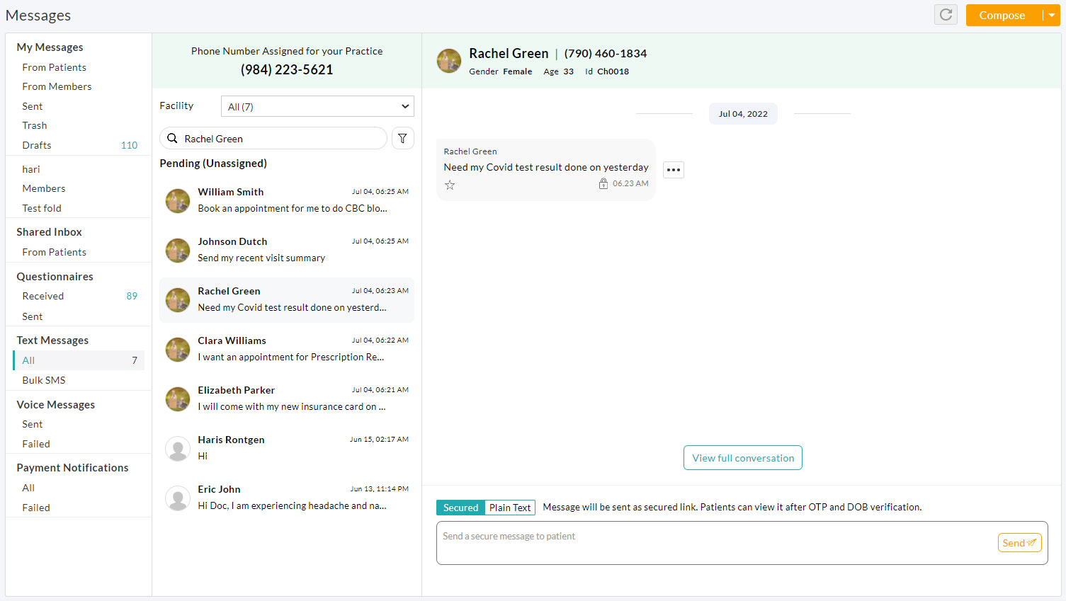 Send Text Messages to Patients Send Text Messages to Patients