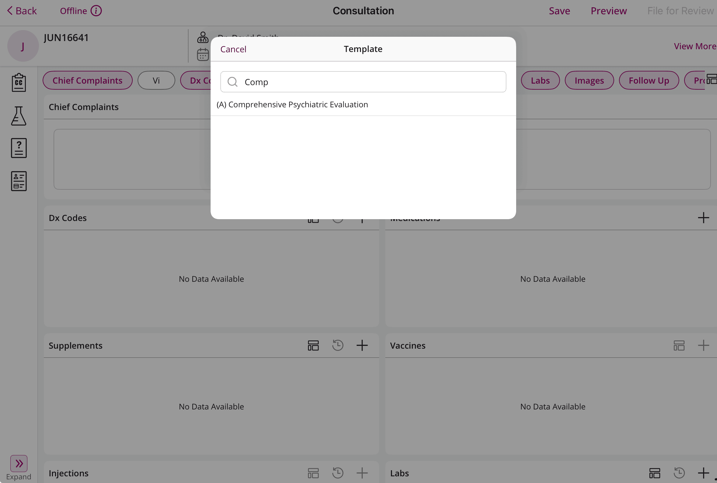 Choose Offline Template