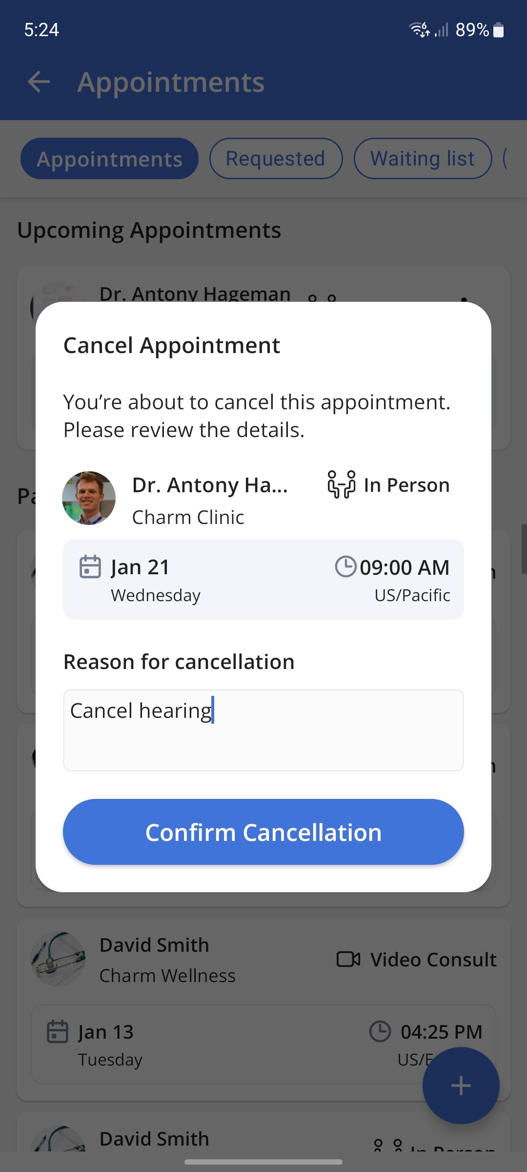 Confirm Cancellation Confirm Cancellation