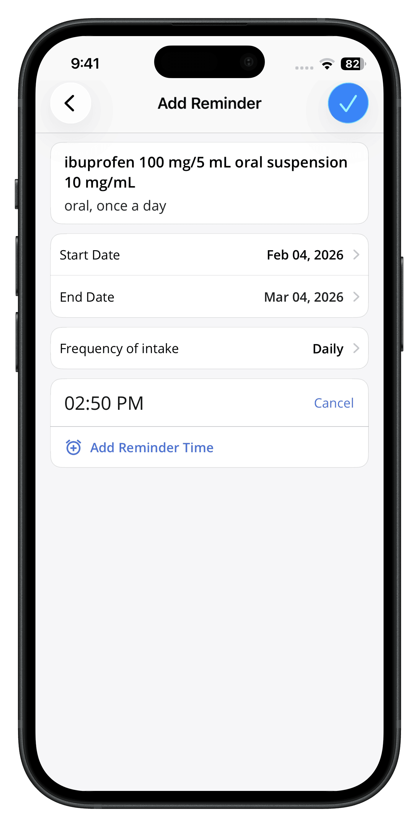 Add Reminder iOS