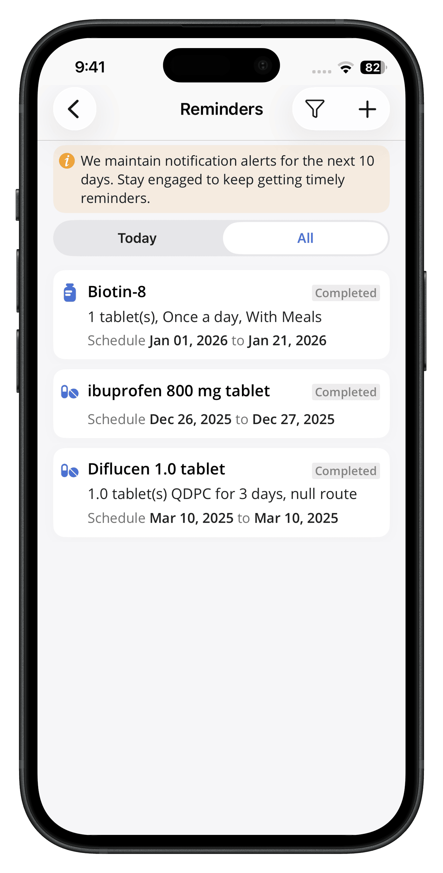 Reminders Section