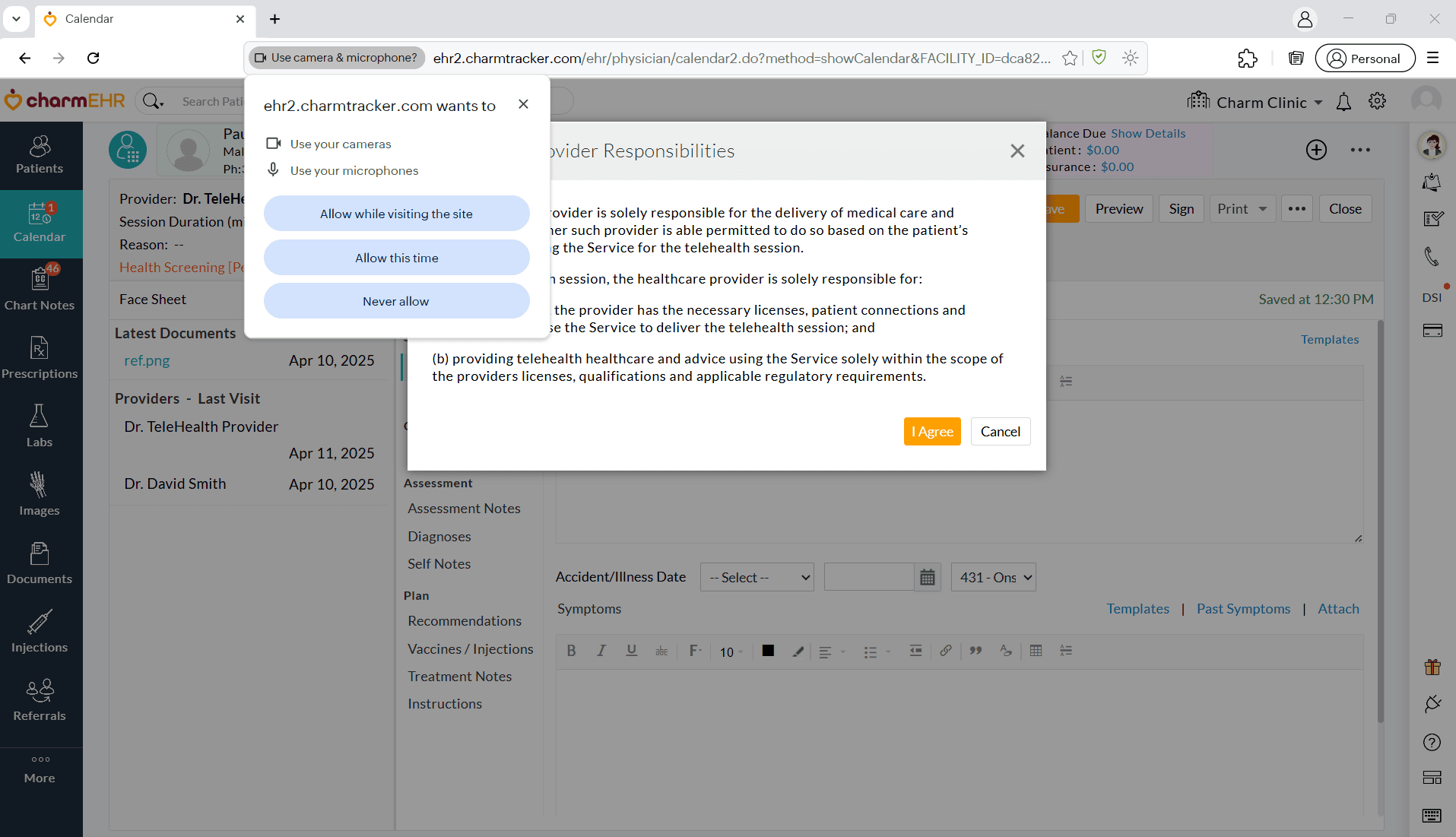 Allow Camera Audio for Telehealth Allow Camera Audio for Telehealth