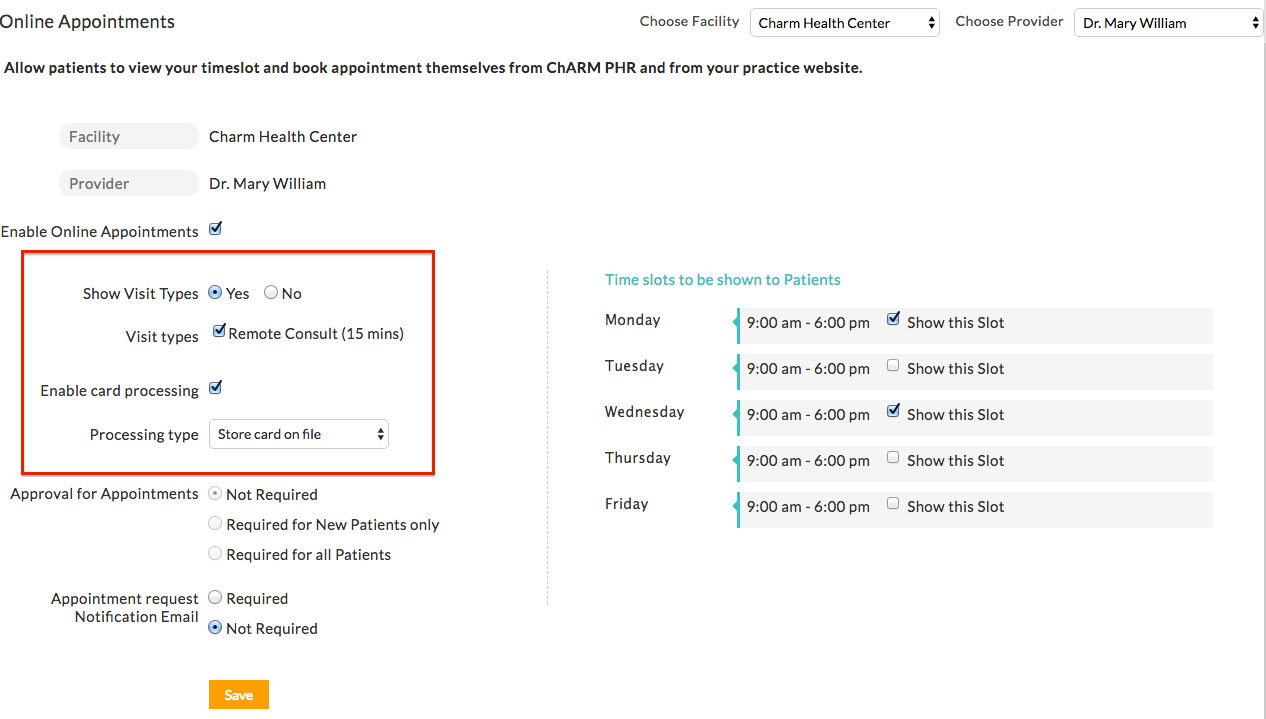Enable Online Appointments Enable Online Appointments