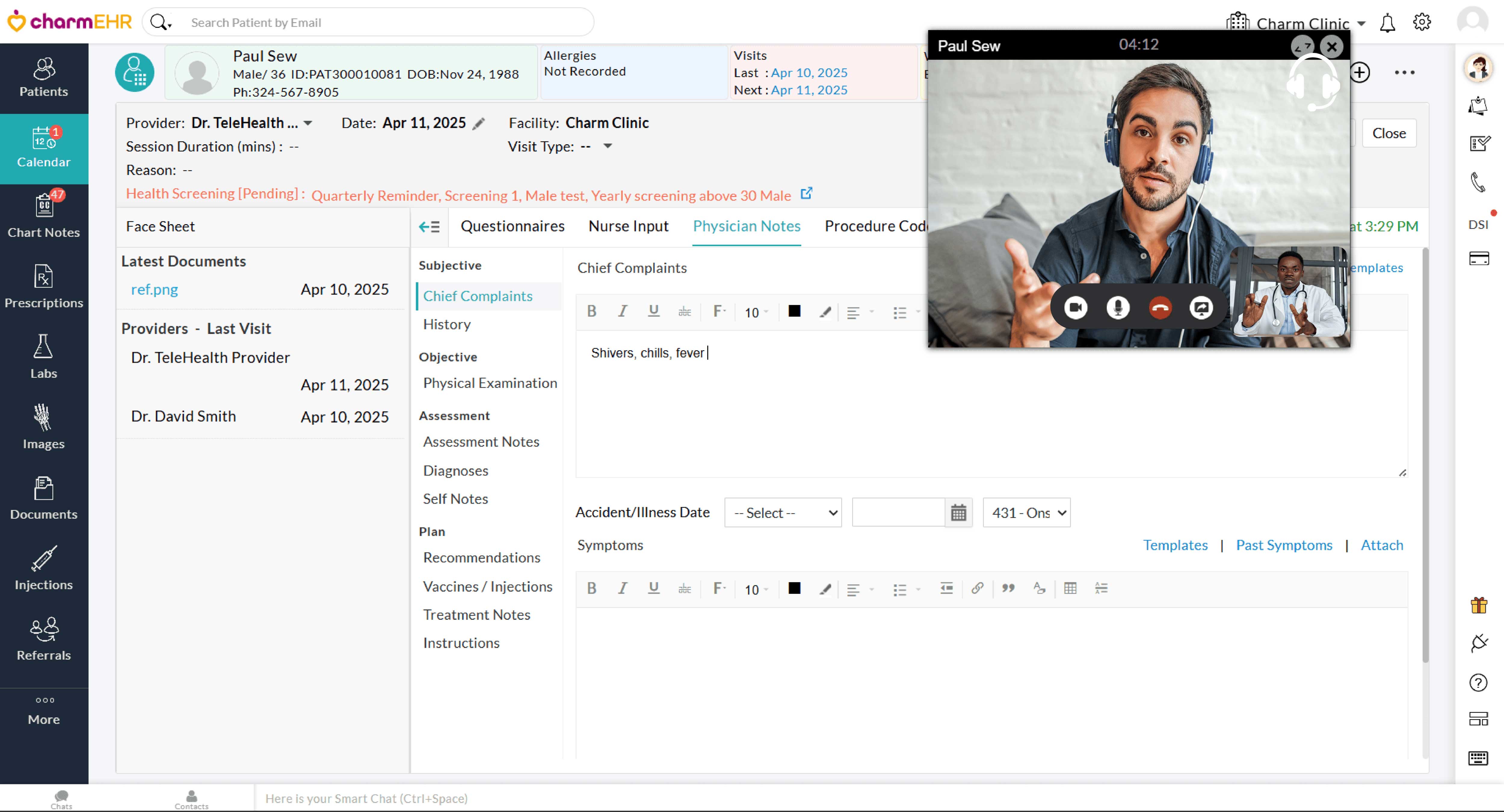 Video Consult in EHR Video Consult in EHR